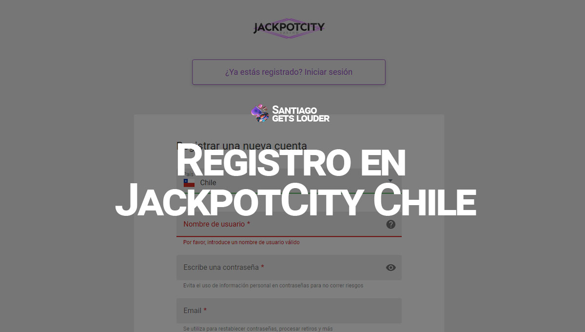 Registro en JackpotCity